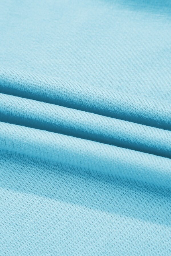Turquoise Colorblock Edge Drop Shoulder T Shirt and Skort 2Pcs Set