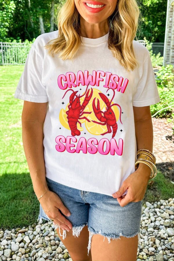 White CRAWFISH SEASON Lemon Spice Graphic Tee