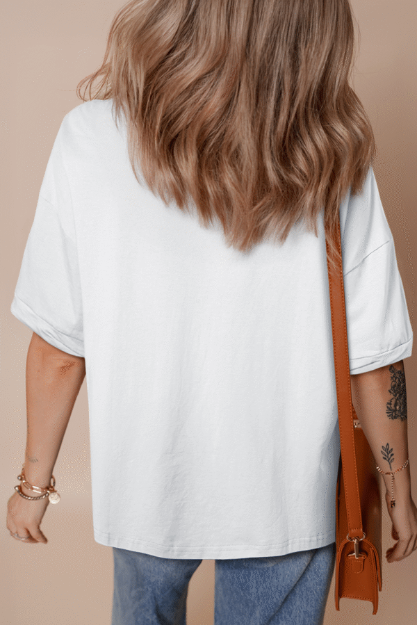 White Flag Pattern Inspired USA Heart Graphic Tee
