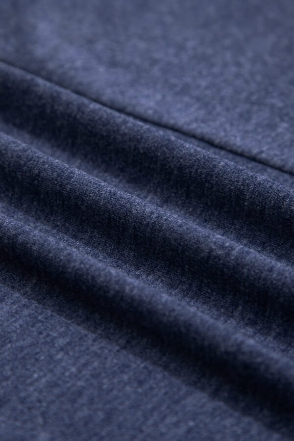 Sail Blue Solid Colour V-Neck Double Layer Sleeve Loose T-Shirt