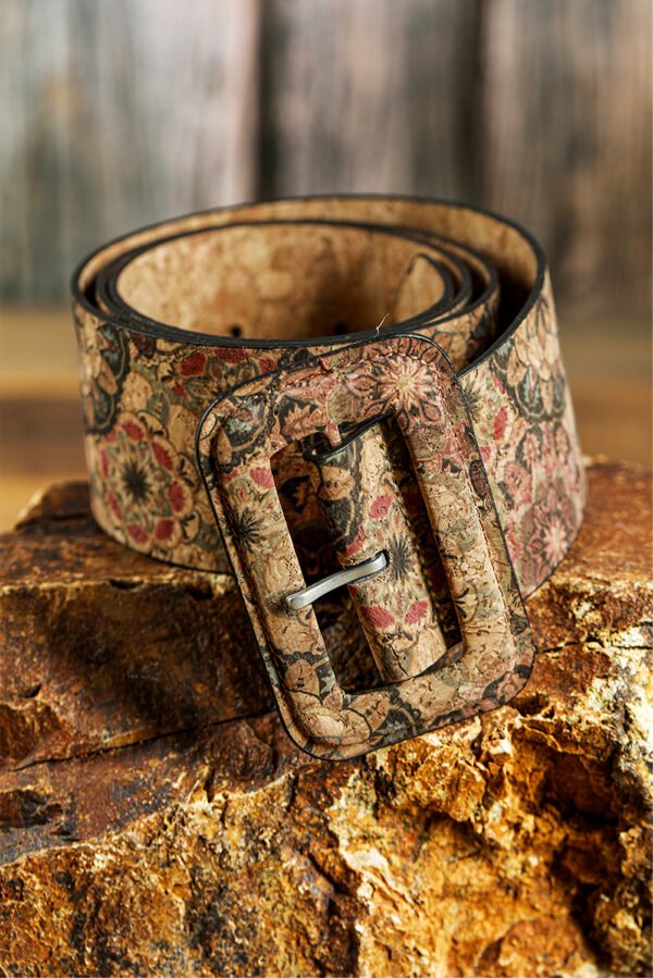 Chestnut Western Floral Print Faux Leather Waist Belt