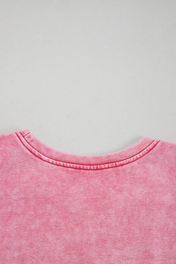 Sachet Pink Mineral Wash Raw Edge Ruffle Mini Dress