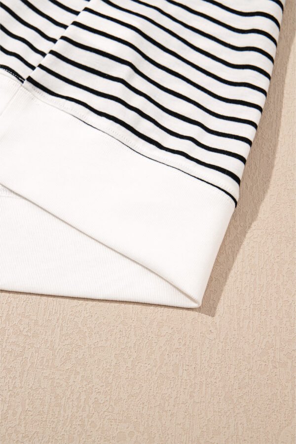 Black Stripe V Neck Tee and Casual Short Set