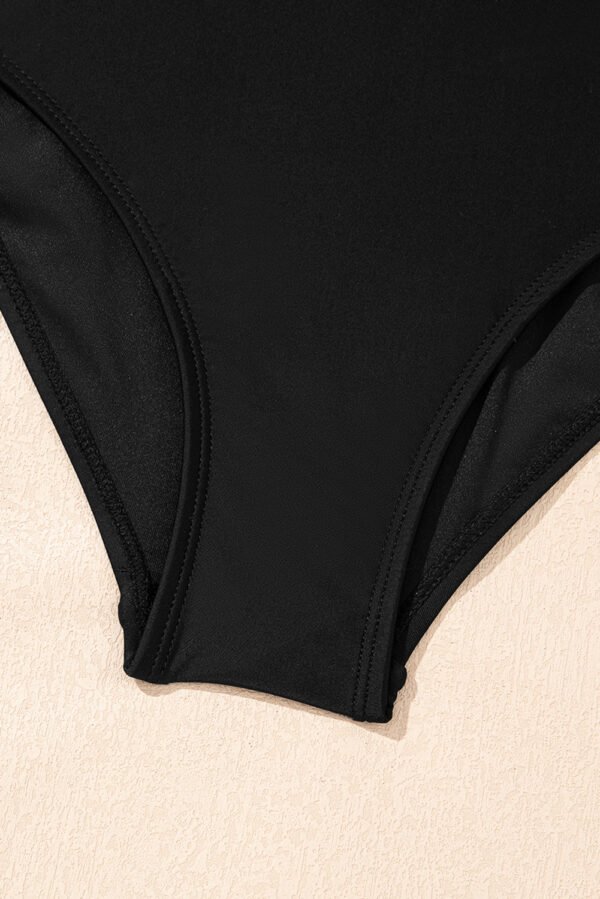 Black Cut out Twist Bowknot Backless One Piece Swimsuit