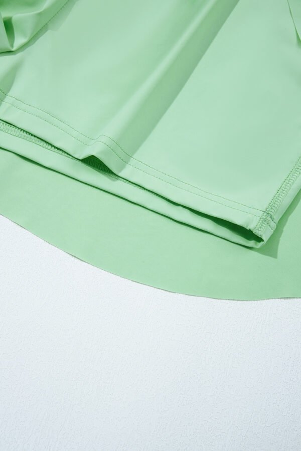 Light Green Drawstring High Waist Lined Tennis Skorts