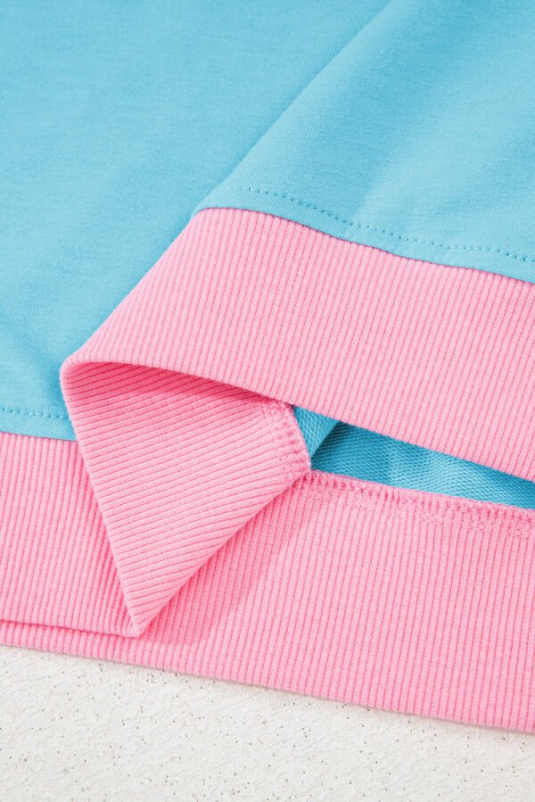 Turquoise Colorblock Edge Drop Shoulder T Shirt and Skort 2Pcs Set