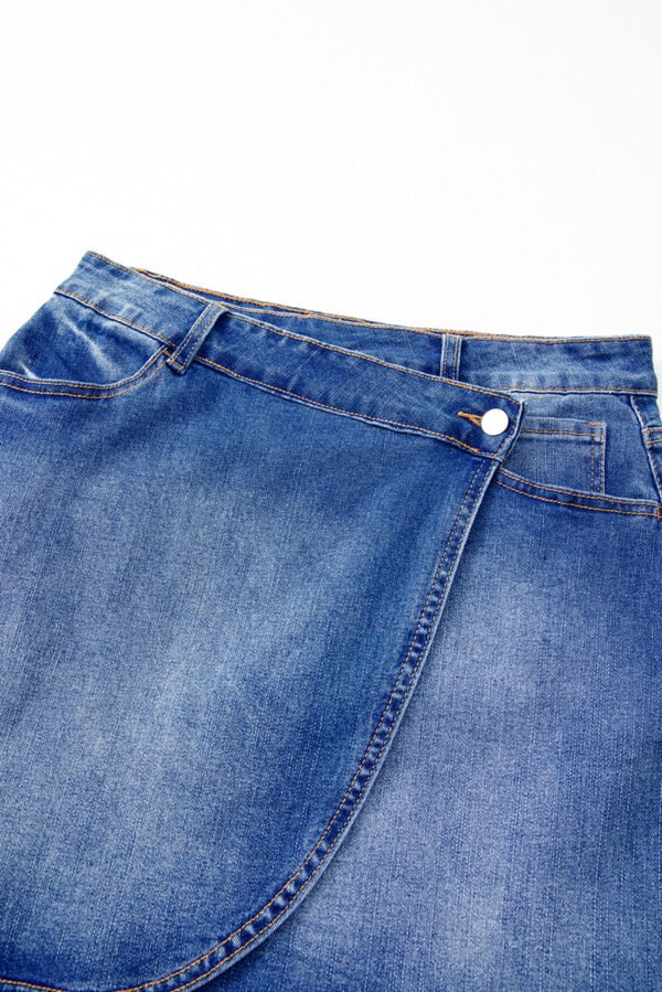 Ashleigh Blue Wrapped Crossed Waist Denim Mini Skirt