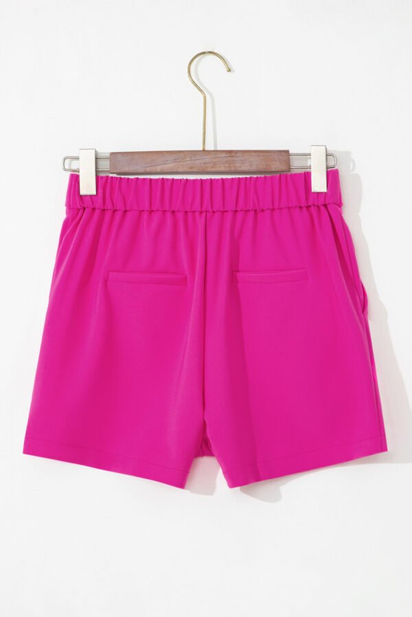 Sachet Pink Half Elastic Waist Casual Pocketed Shorts