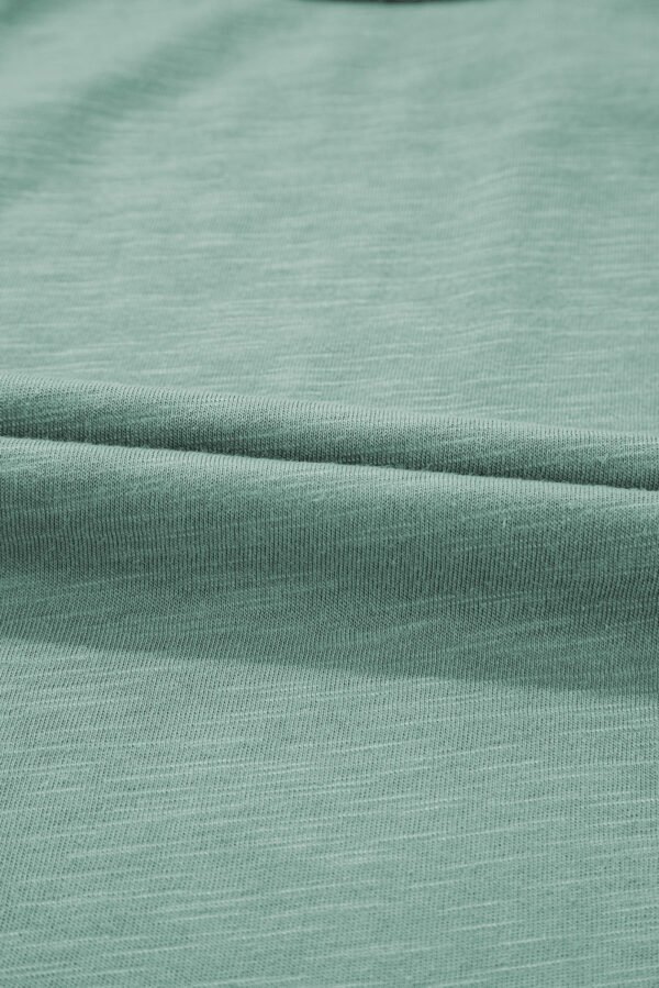 Mist Green Metallic Sheen Edge Scoop Neck Tank Top
