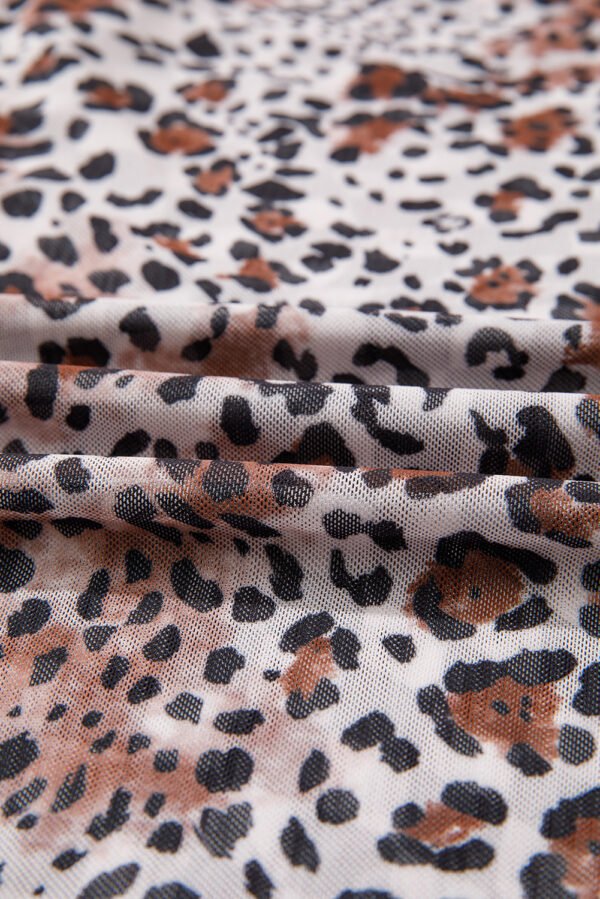 Multicolour Cheetah Checkered Dual Print Reversible Round Neck Mesh Tank Top