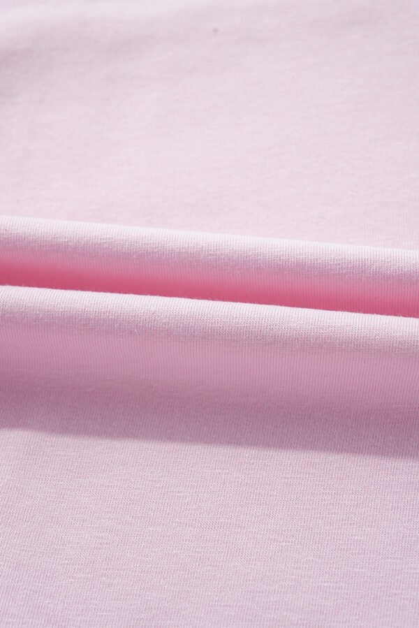 Pink Color Block Patchwork Seamed Crewneck T Shirt