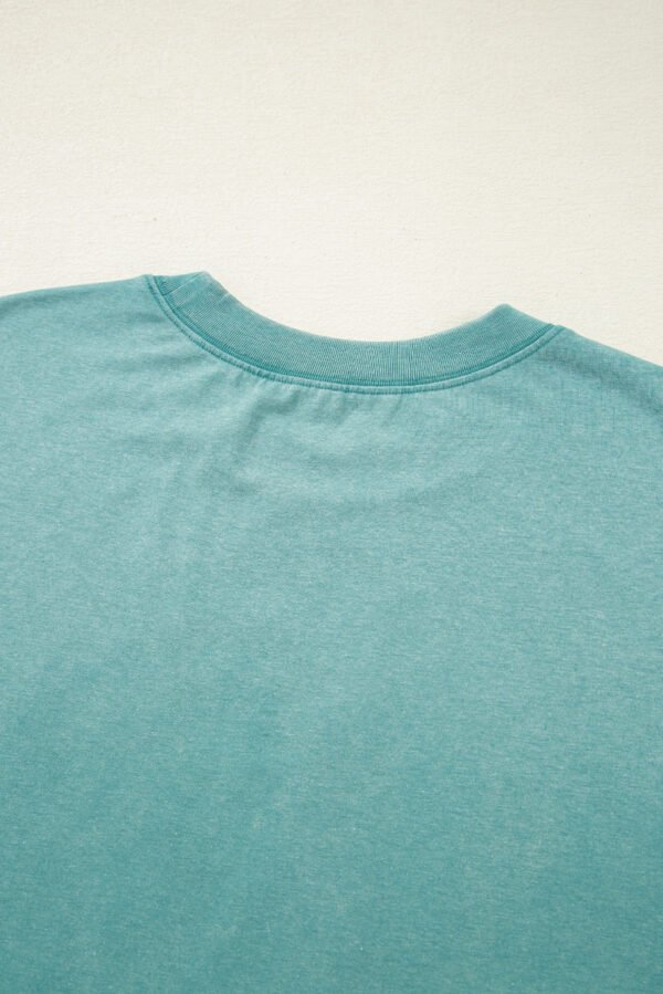 Sea Green MAMA Printed Mineral Wash Crewneck T Shirt