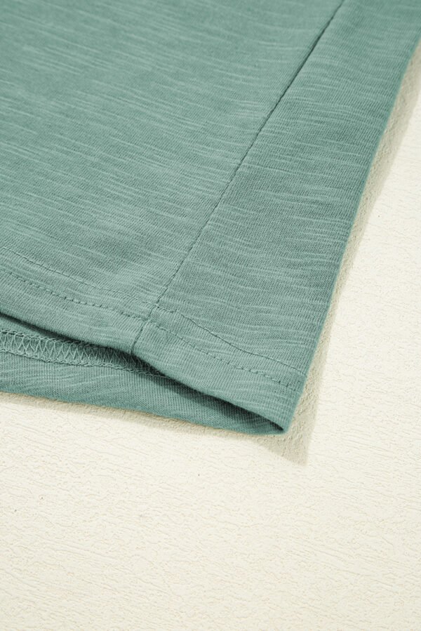 Mist Green Metallic Sheen Edge Scoop Neck Tank Top