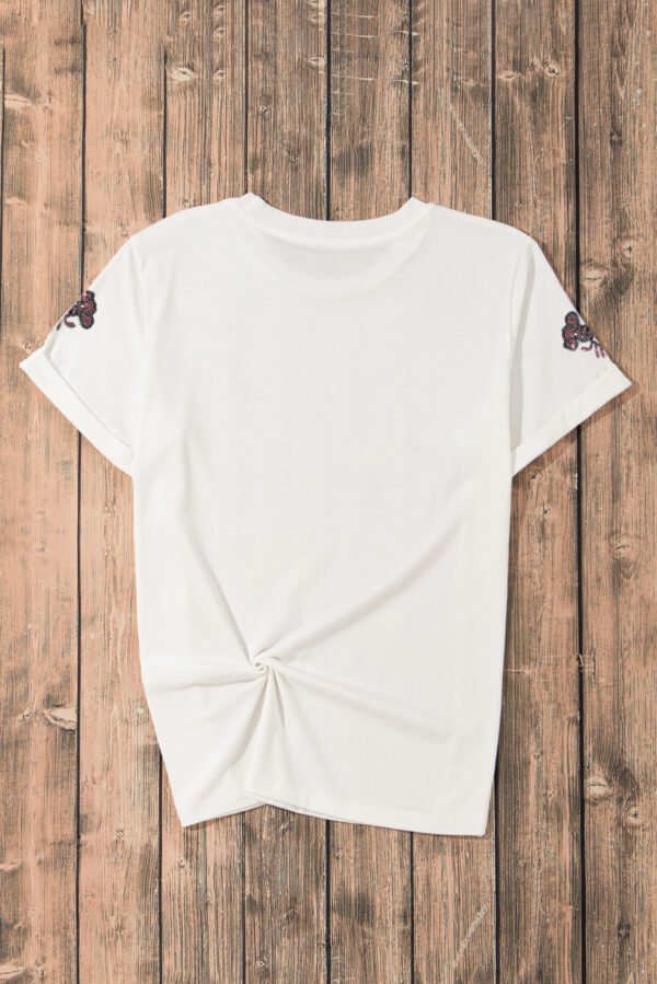 White Sequined Lobster Crewneck Tee