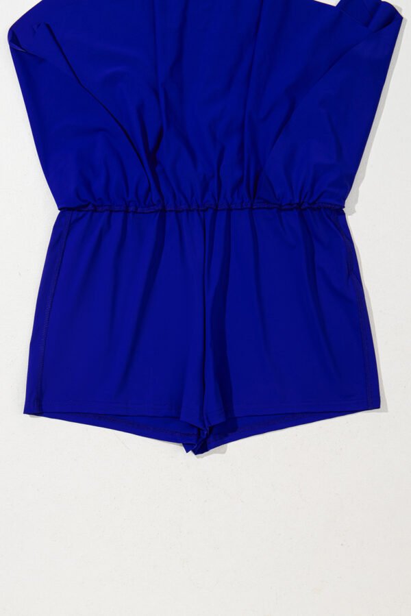 Dark Blue Drawstring High Waist Lined Tennis Skorts