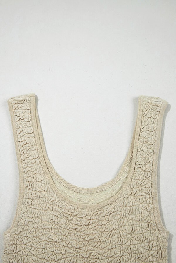 Apricot Textured U Neck Slim Fit Sweater Vest
