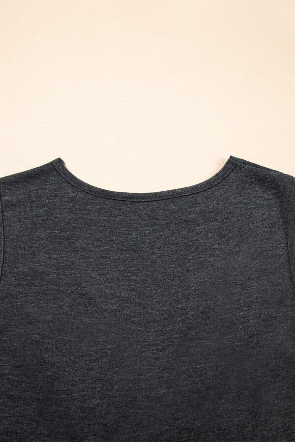 Carbon Grey Twisted Bust V Neck Sleeveless Dress