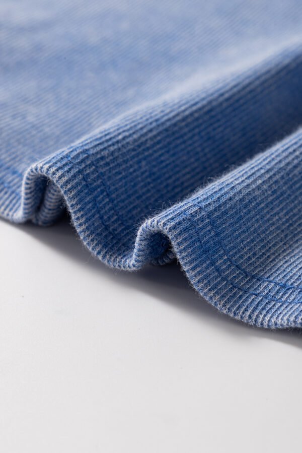 Sky Blue Mineral Wash Ribbed Notch Neck Tank Top