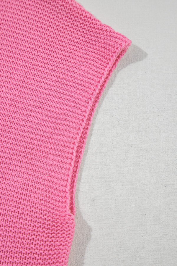 Sachet Pink Solid Color Sweater Tee with Side Slits