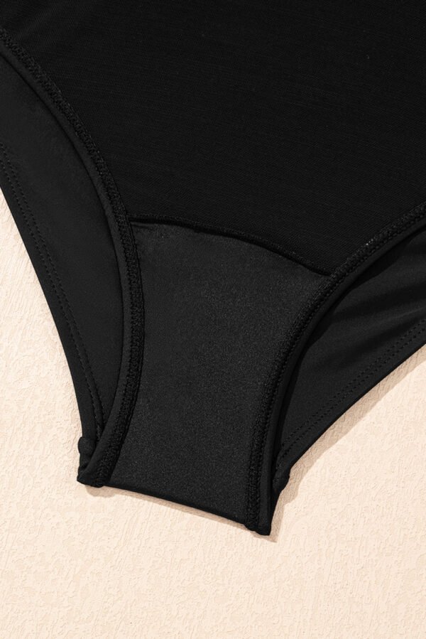 Black Cut out Twist Bowknot Backless One Piece Swimsuit
