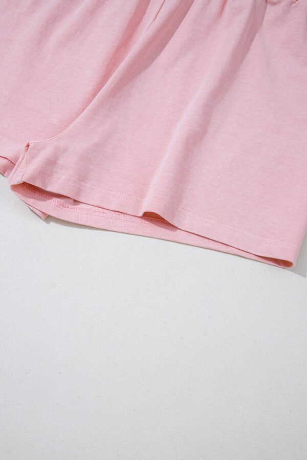 Light Pink 2 Pieces Mineral Wash Cotton Tank Top Lined Split Skirt Set