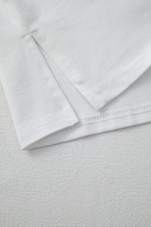 White Star Layered Patched Graphic Drop Shoulder Half Sleeve Loose Tee