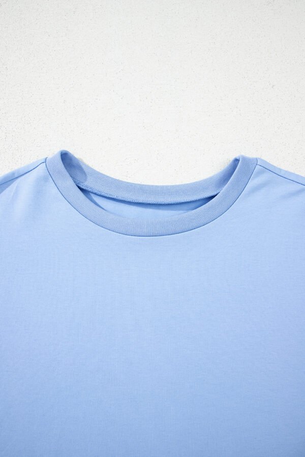 Myosotis Loose Half Sleeve Hi Low Hem T Shirt