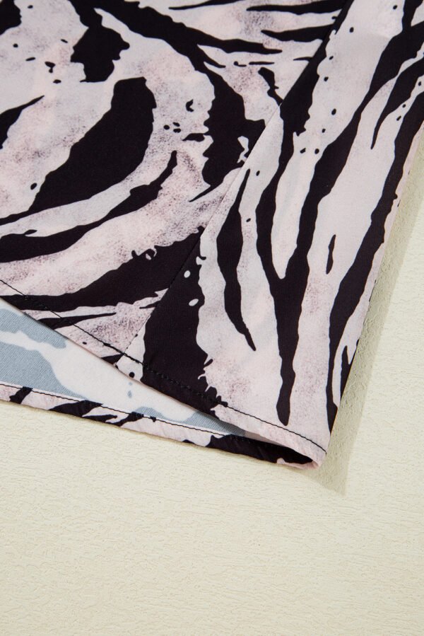 Black Abstract Print Open Back Boho Loose Maxi Sundress