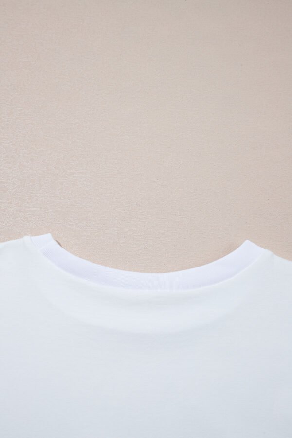 White Loose Half Sleeve Hi Low Hem T Shirt