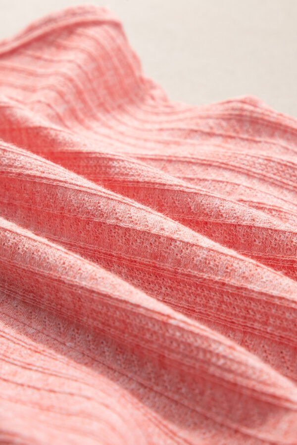 Fushia Solid Color Textured U Neck Slim Tank Top