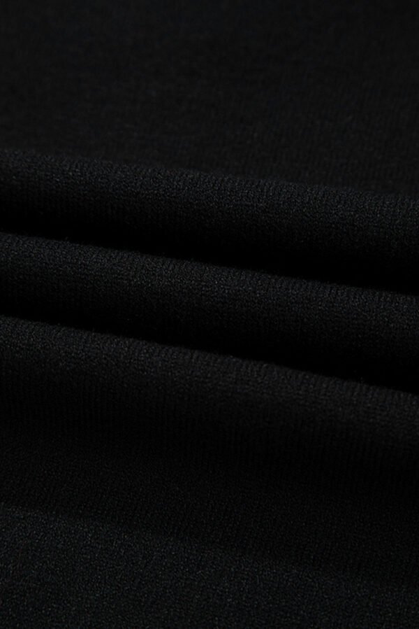 Black Pearl Bow Necklace Embellished Short Sleeve Knitted T Shirt