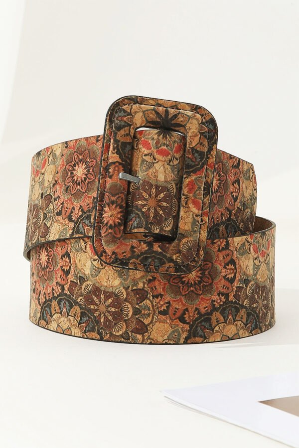Chestnut Western Floral Print Faux Leather Waist Belt