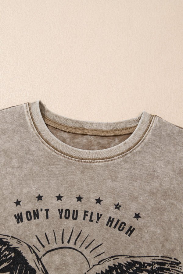 Parchment AMERICA FREE BIRD Vintage Graphic Mineral Washed Tee