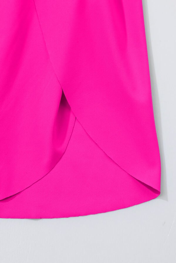 Rose Red Drawstring Elastic Waist Lined Ruffle Shorts Bikini Bottom