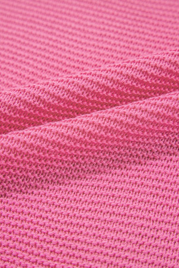 Sachet Pink Solid Color Sweater Tee with Side Slits