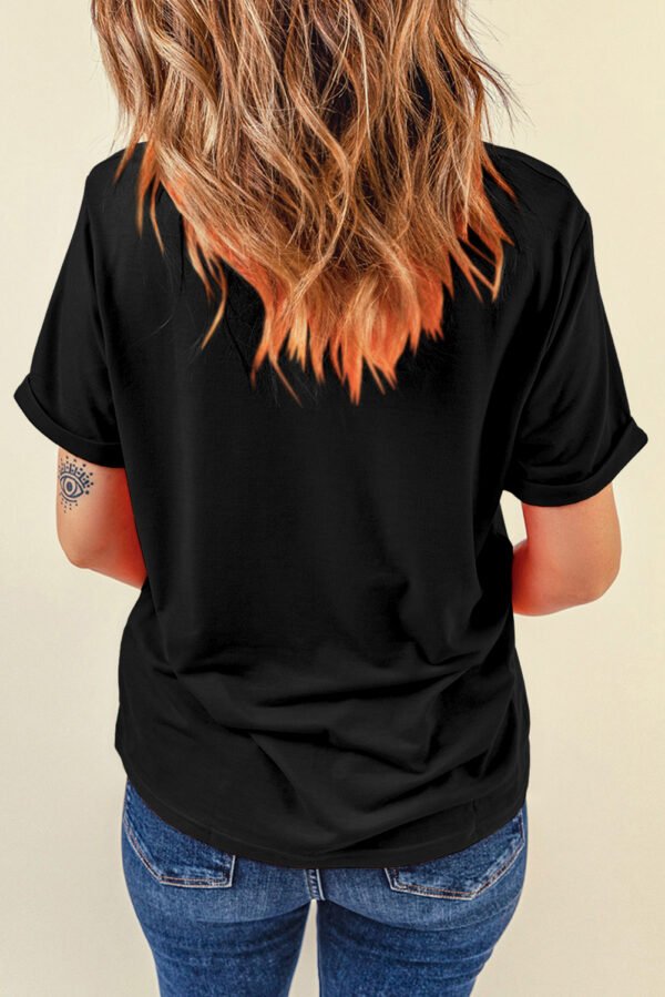 Black MAMA Bow Embroidered Crewneck Tee