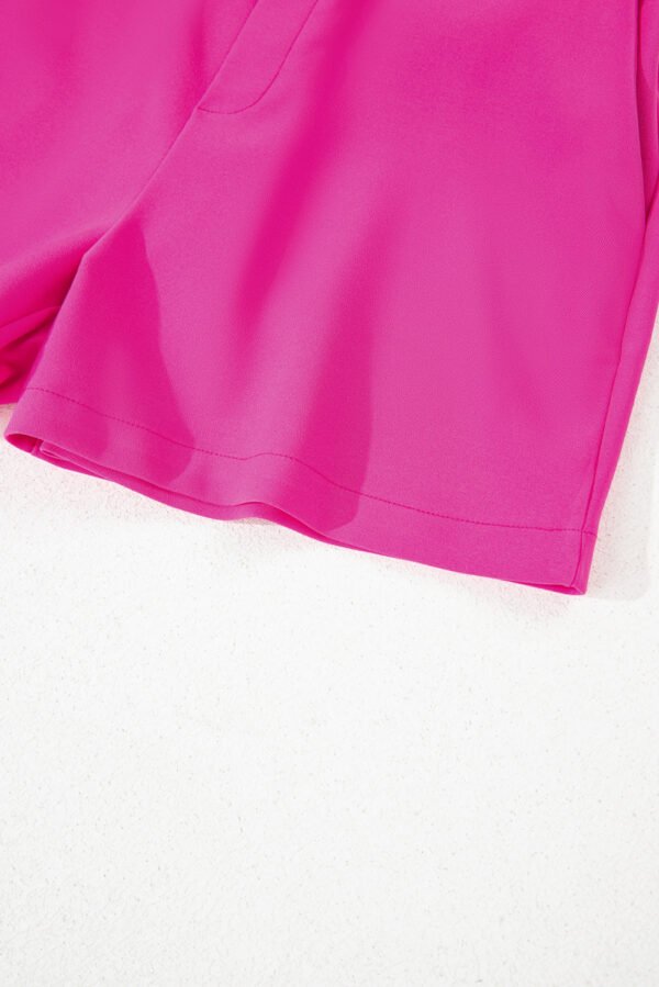 Sachet Pink Half Elastic Waist Casual Pocketed Shorts