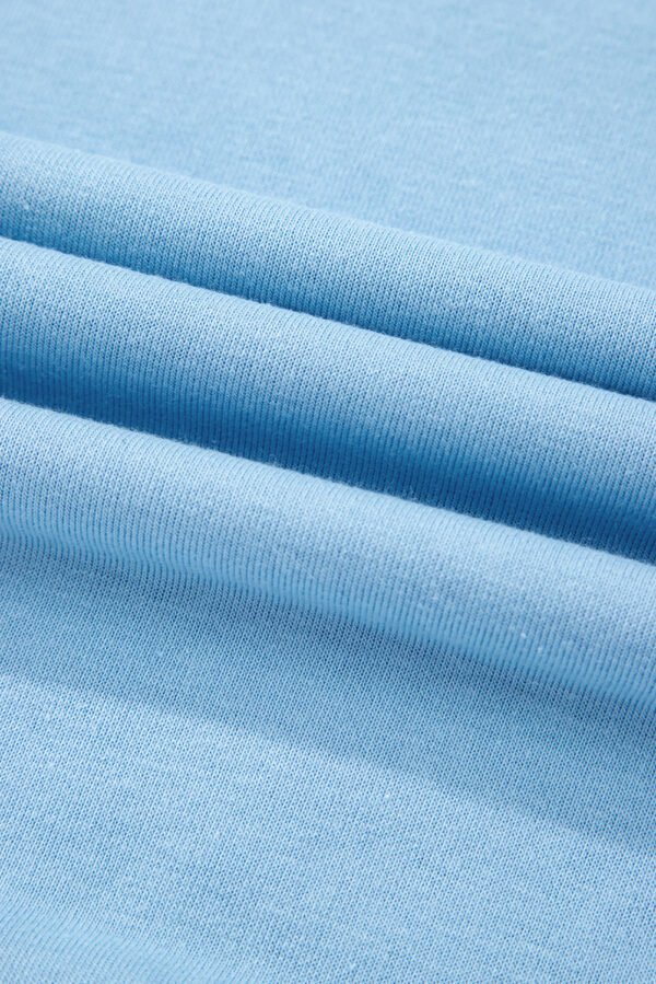 Sky Blue Rainbow Colorblock Collared Short Sleeve Top 2 Piece Shorts Set