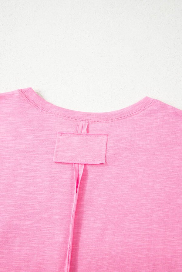 Sachet Pink Loose Fit Half Sleeve T Shirt and High Waist Skirt Set