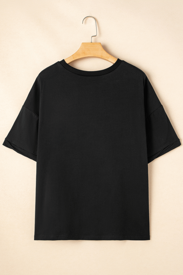 Black July 4th Stars AND Stripes Vintage Letter Graphic Tee