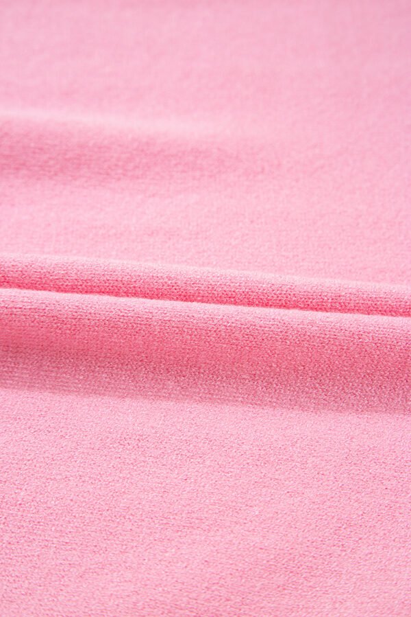 Bonbon Colorblock Bow V-Shape Cut Back Short Sleeve Sweater