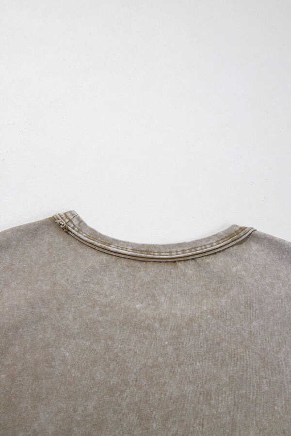 Sage Green Vintage Washed Short Dolman Sleeve Oversized T Shirt