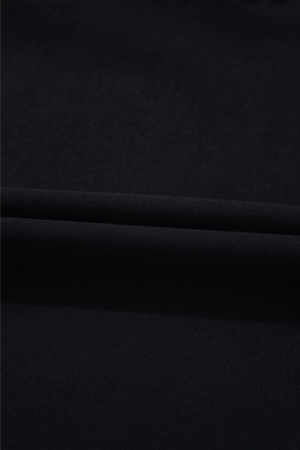 Black Contrast Scallop Trim Bow Detail Half Sleeve Shift Dress
