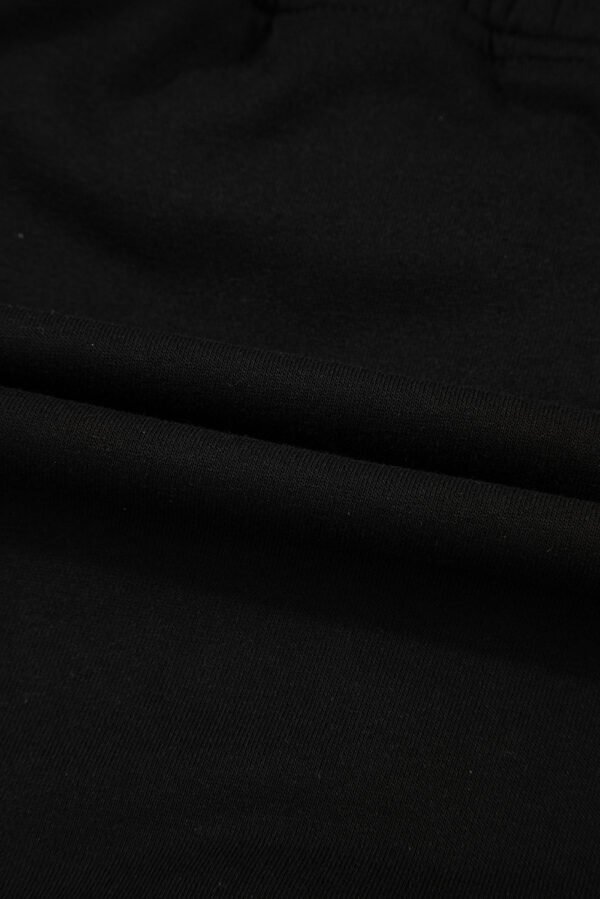 Black French Terry Drawstring Mini Skort with Pockets