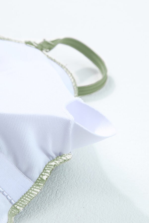 Laurel Green Ribbed Drawstring Sides Cutout One Piece Swimsuit