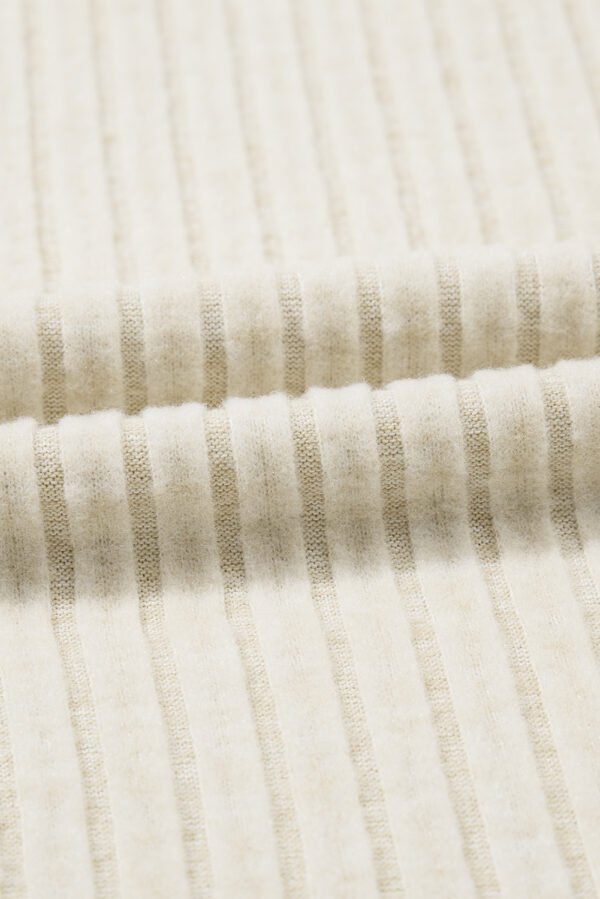 Apricot Ribbed Knit Mock Neck Tank Top