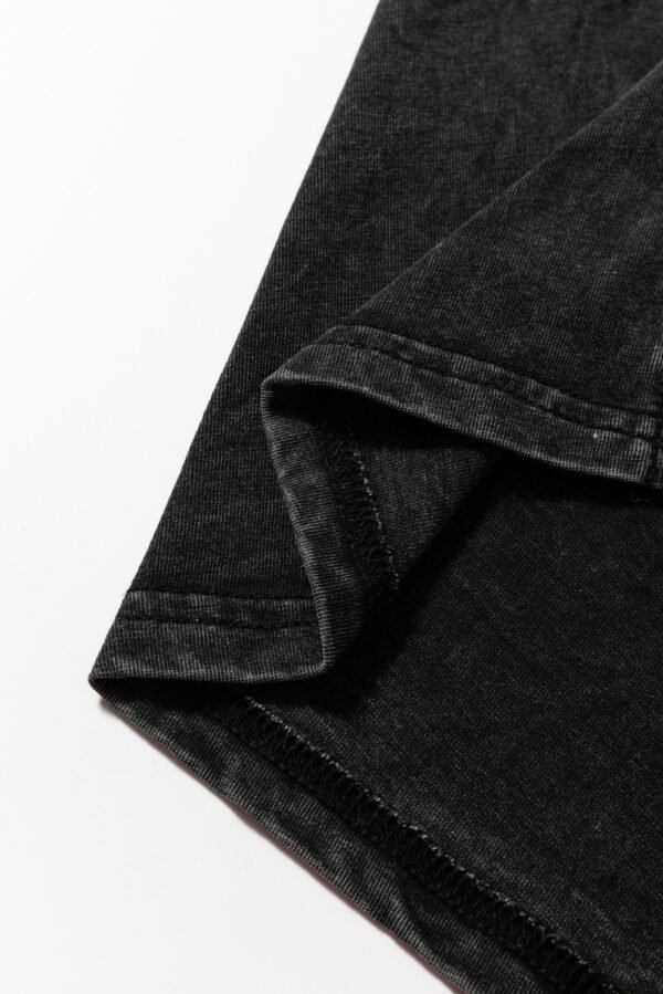 Black Varsity Stripe Half Sleeve Vintage Tee