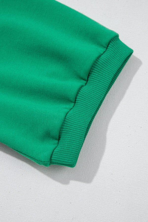 Sea Green Half Zip Puff Sleeve Top and Ruffled Shorts Set