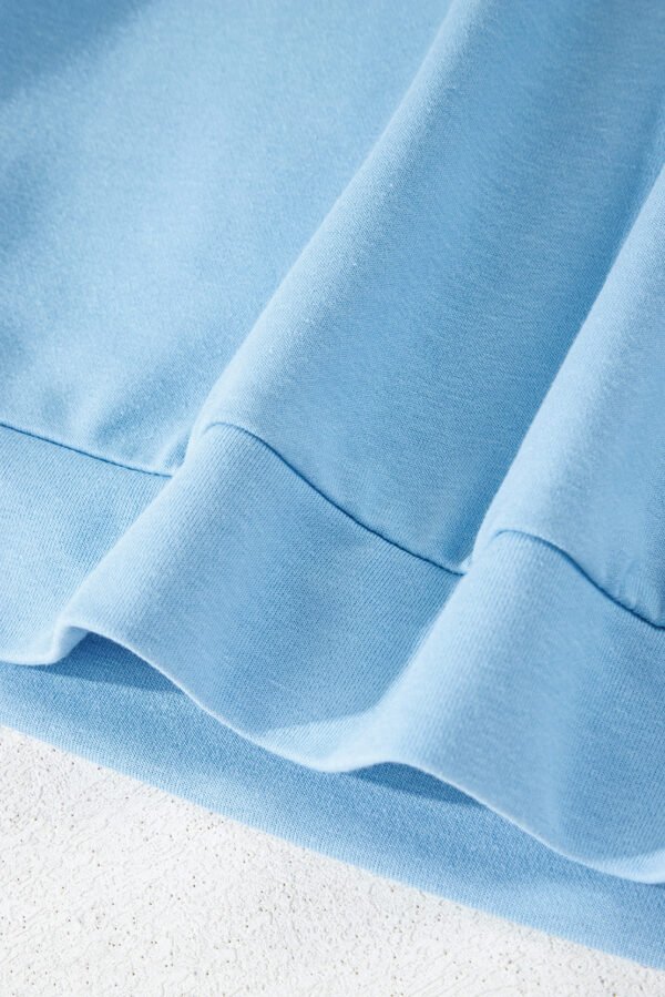 Sky Blue Rainbow Colorblock Collared Short Sleeve Top 2 Piece Shorts Set
