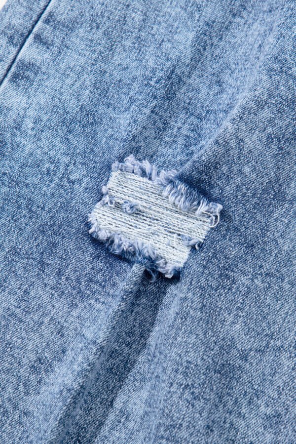 Ashleigh Blue Mineral Wash Bottom Cuff Distressed Wide Leg Jeans